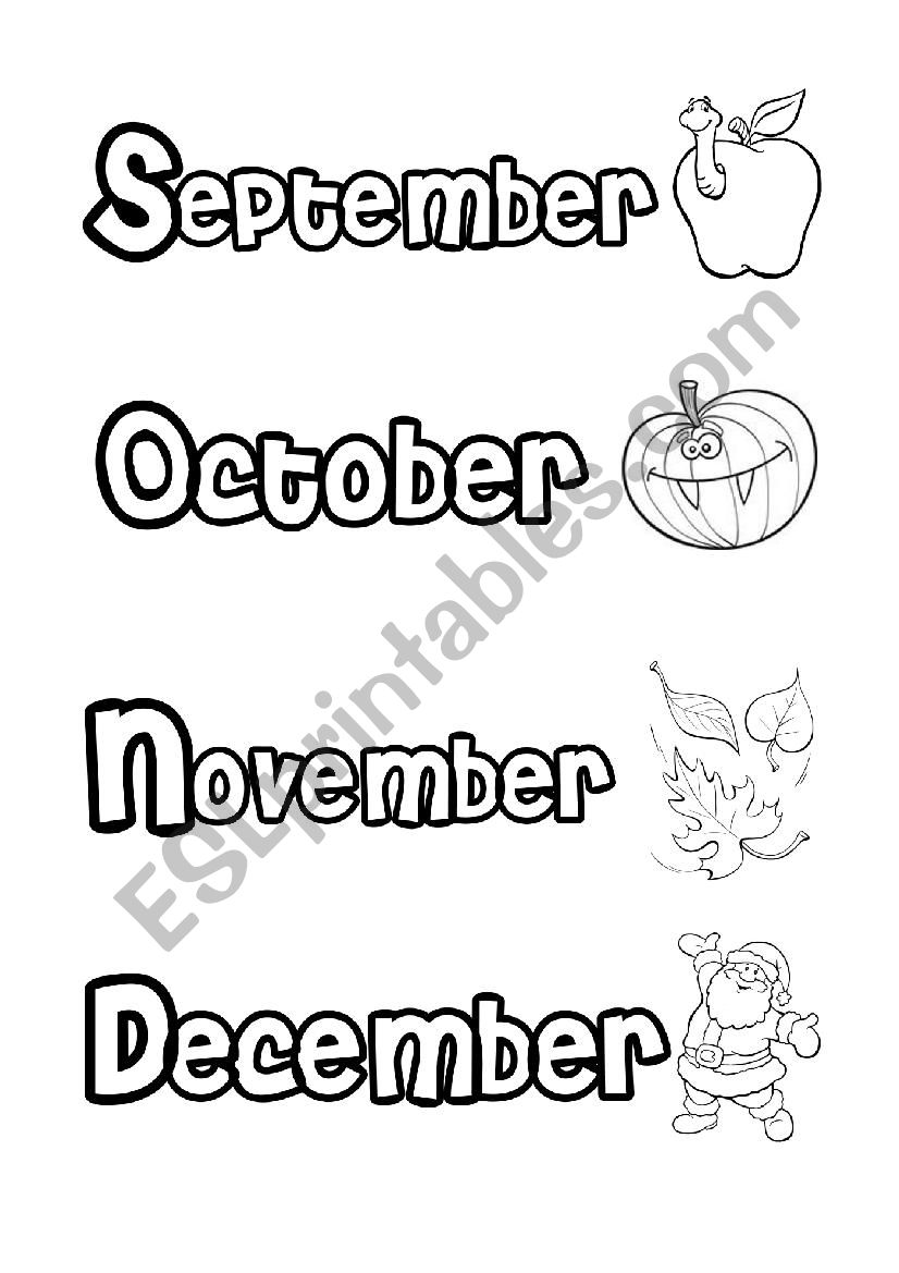 Months of the year (2/2) worksheet