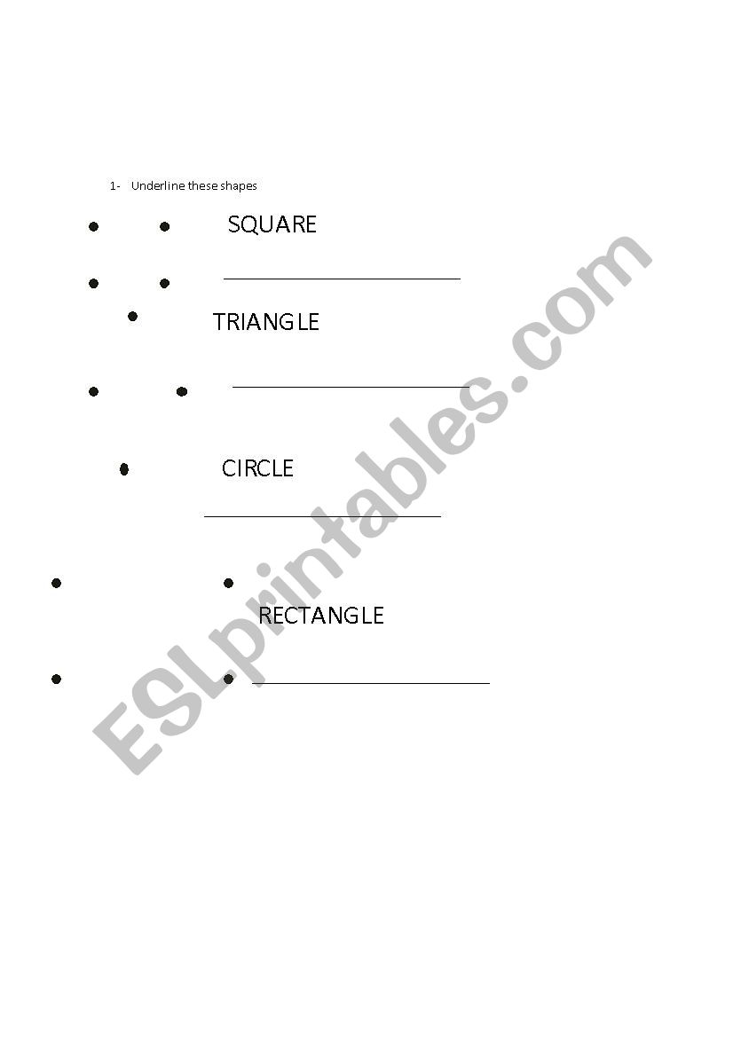 shapes worksheet