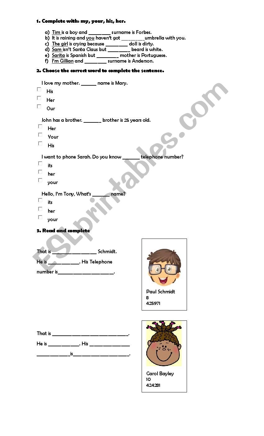 PRONOUNS worksheet