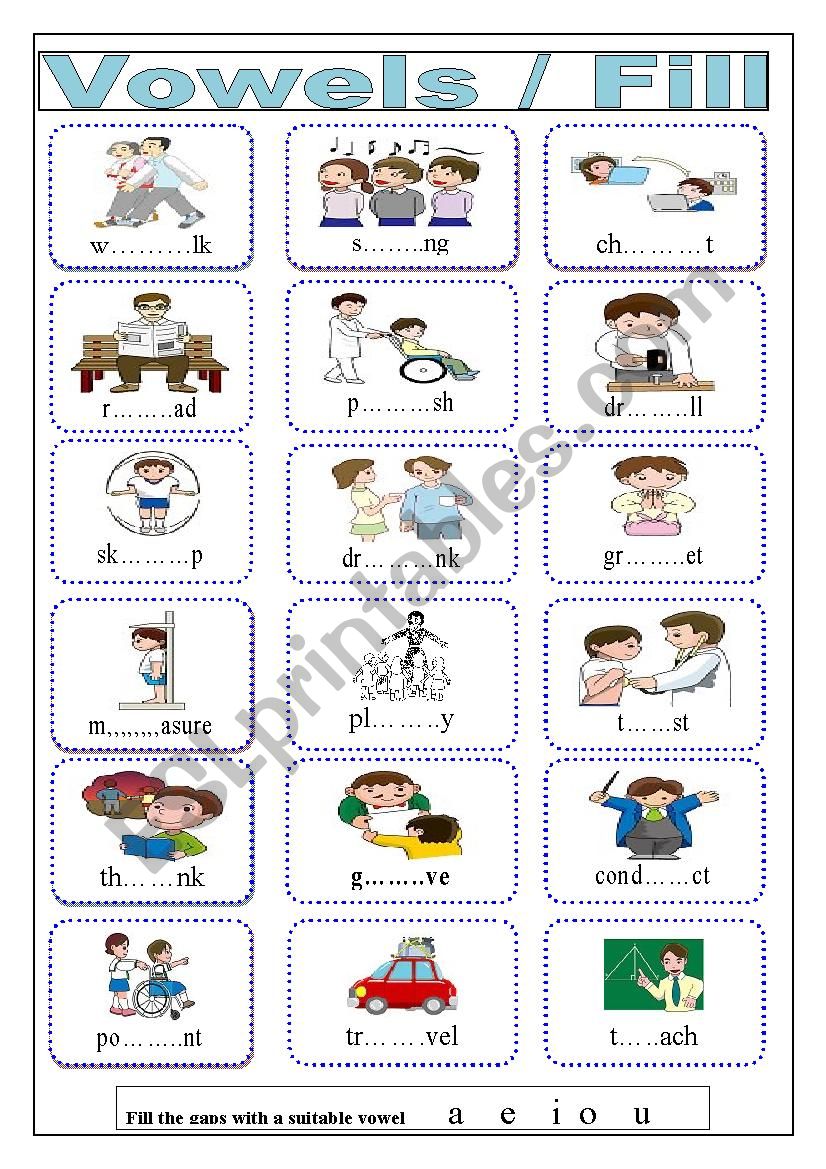 vowels worksheet