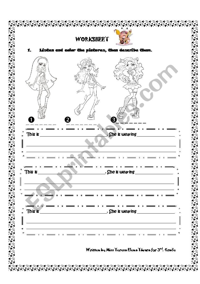 Clothes worksheet