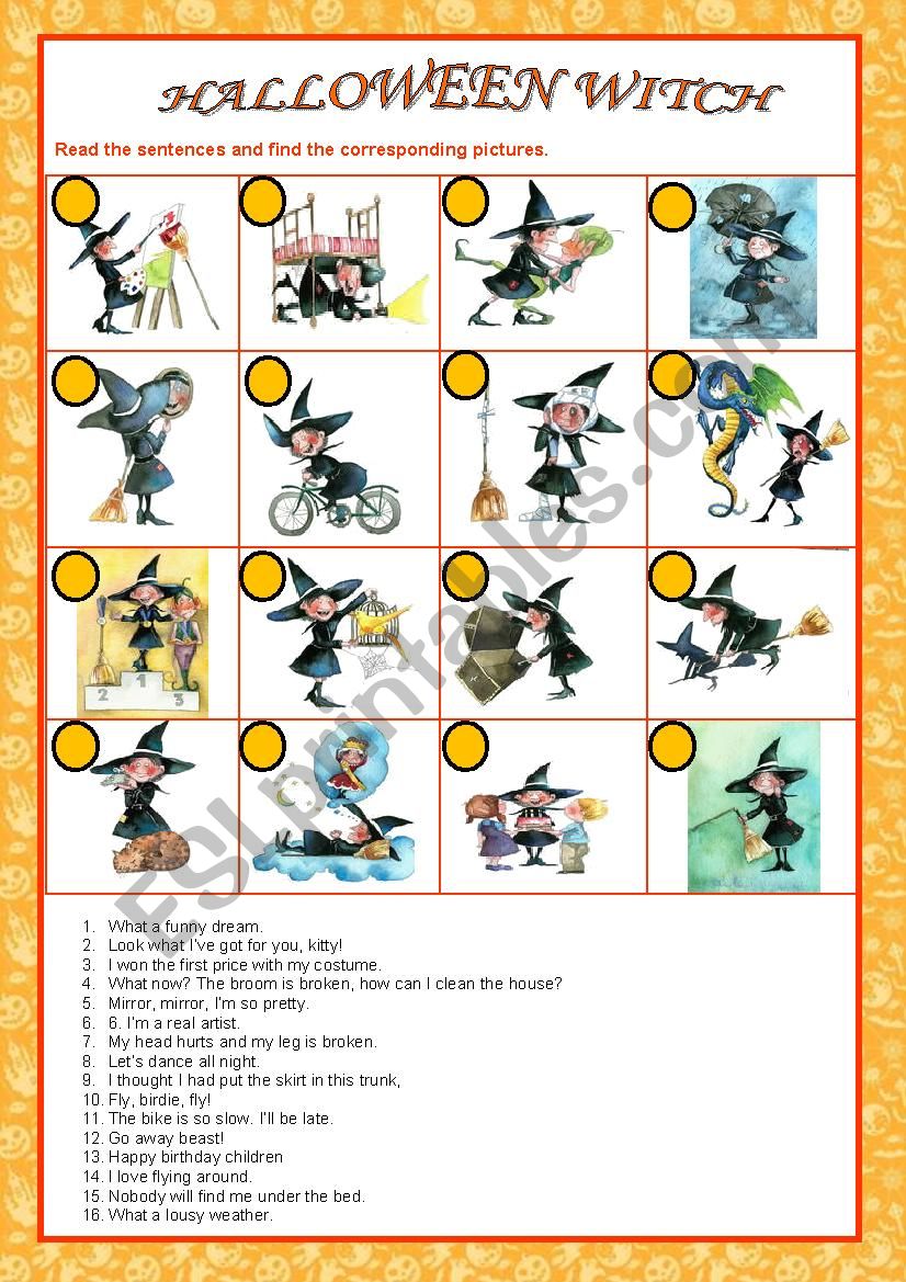 HALLOWEEN WITCH worksheet