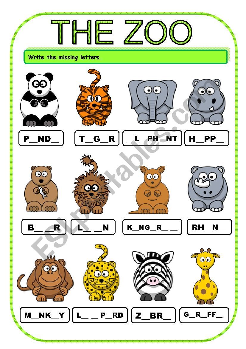 THE ZOO worksheet