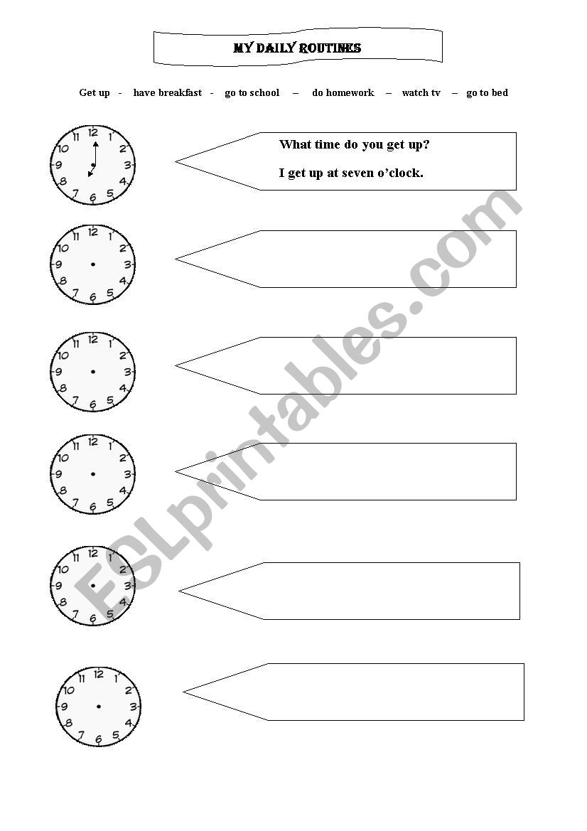 MY DAILY ROUTINES worksheet