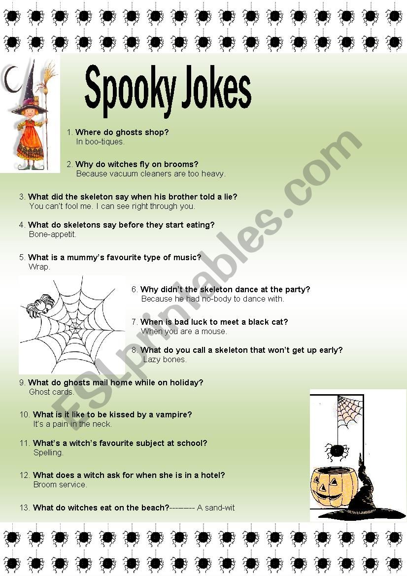 Spooky Jokes worksheet