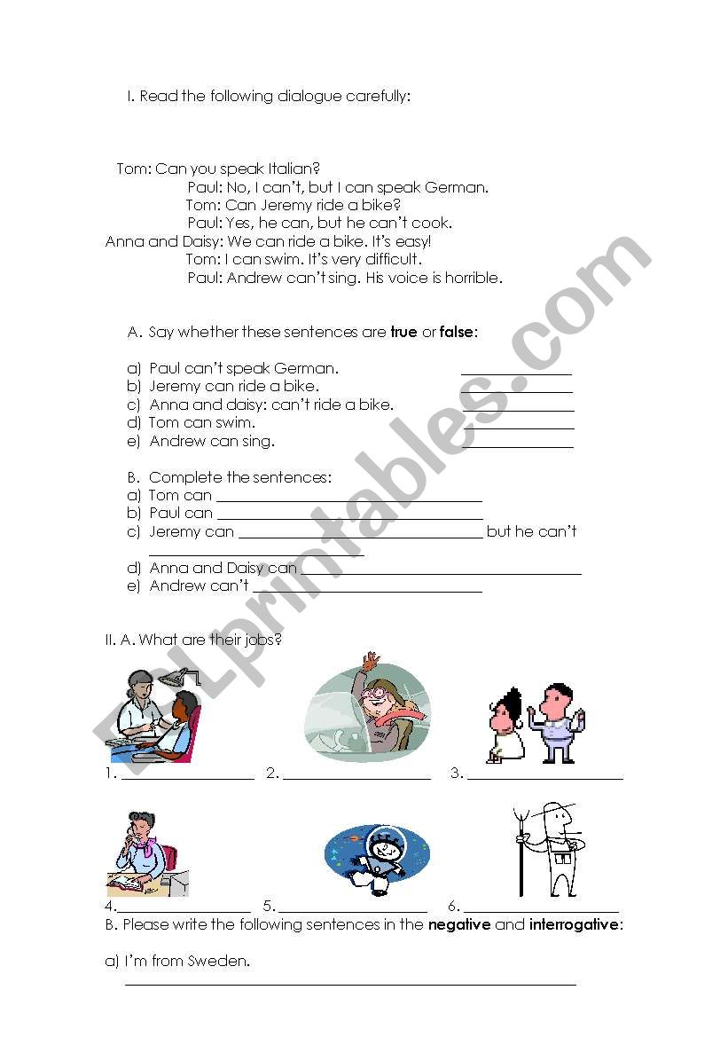 can worksheet