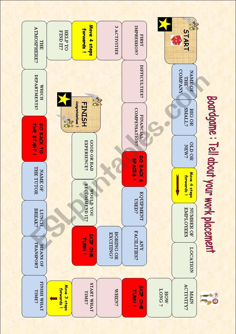 Boardgame: tell about your work placement