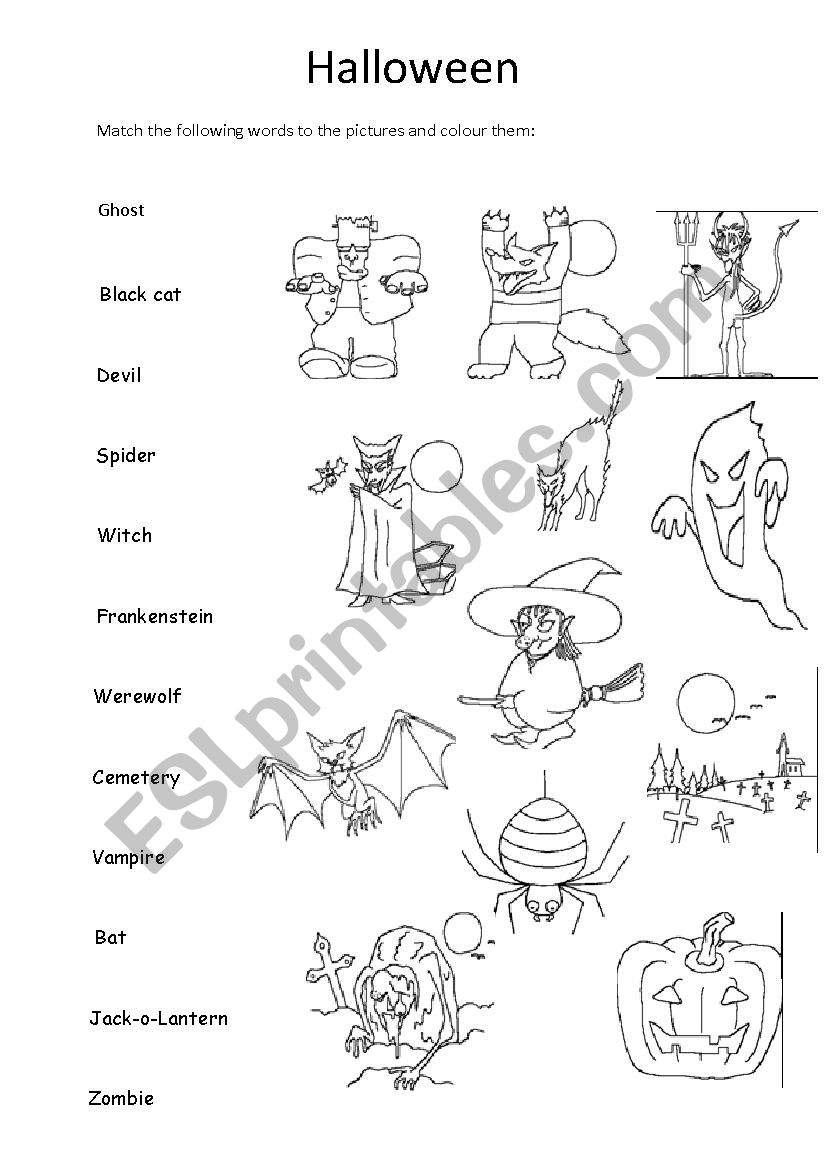 Halloween worksheet