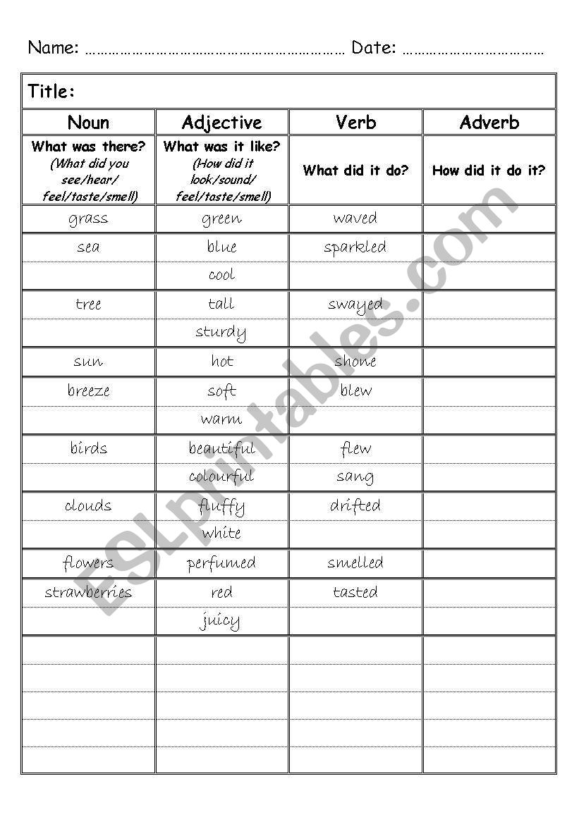 Add An Adverb worksheet