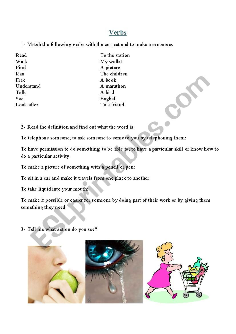 Infinitive Verbs worksheet