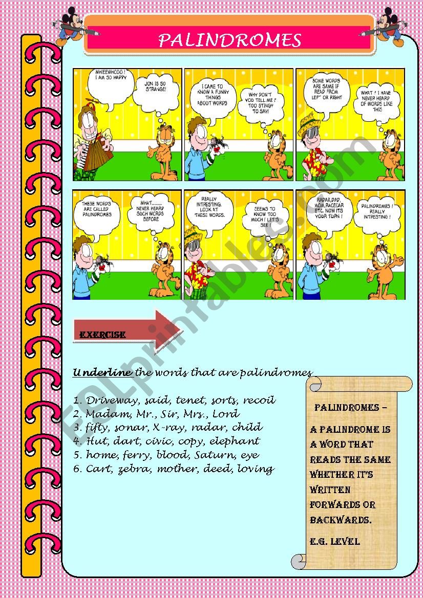 PALINDROMES worksheet