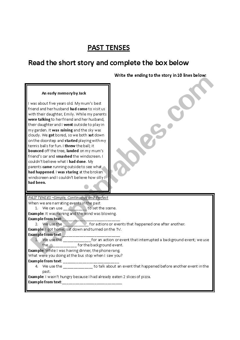 Past tenses presentation and practise stage