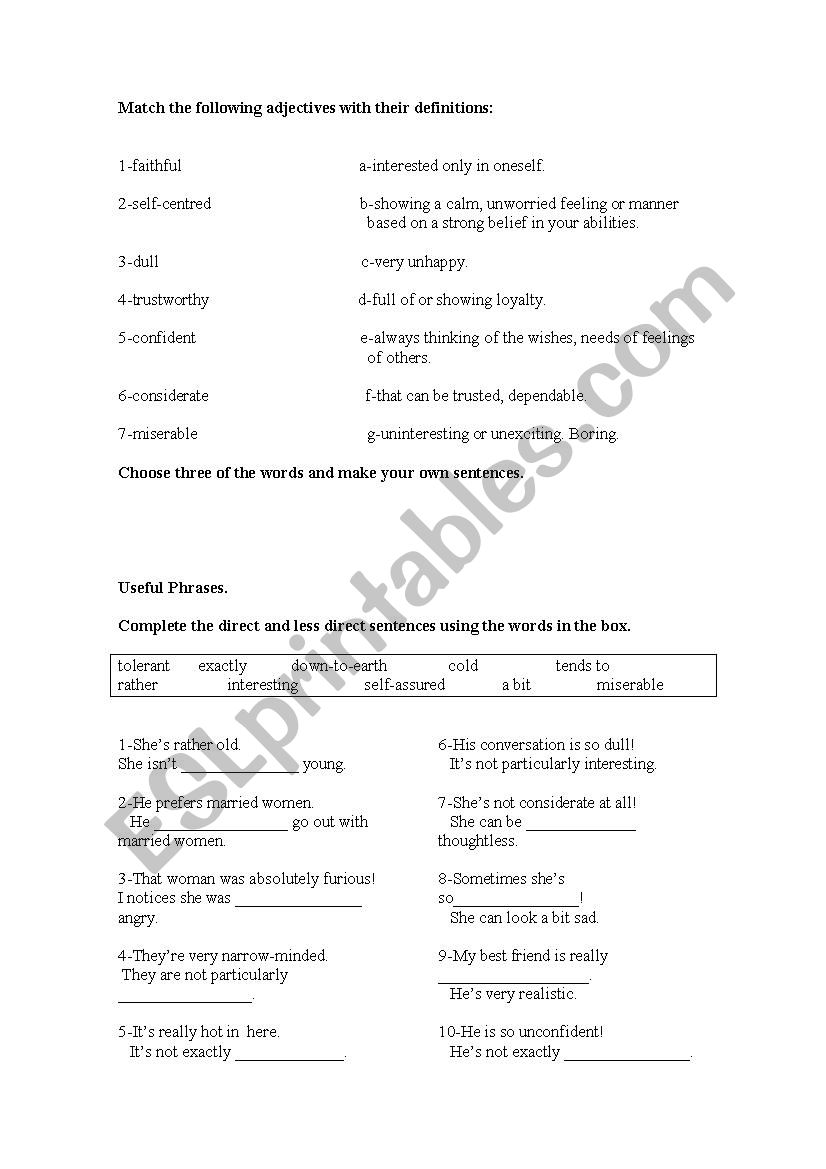 New Inside Out unit 3 worksheet