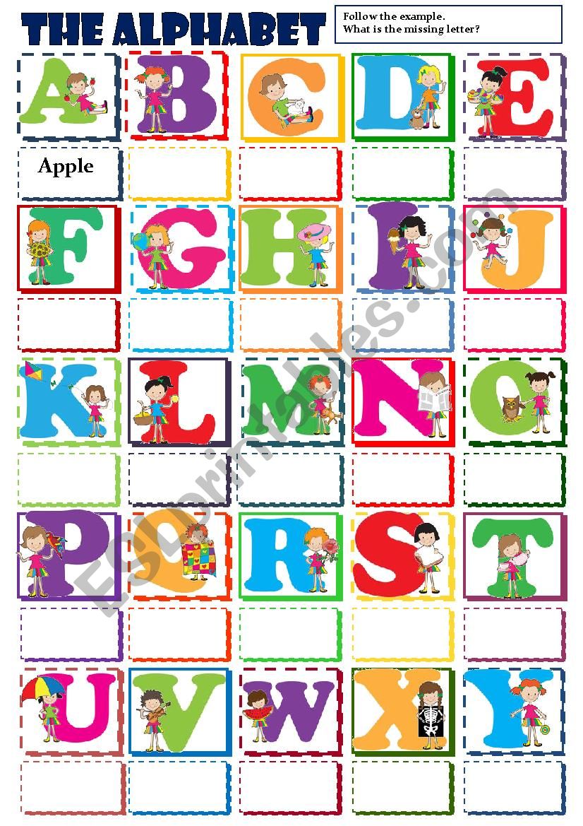 THE ALPHABET + KEY worksheet