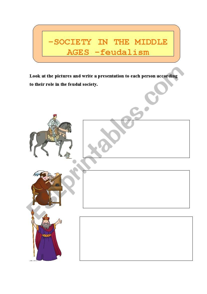 FEUDAL SOCIETY worksheet