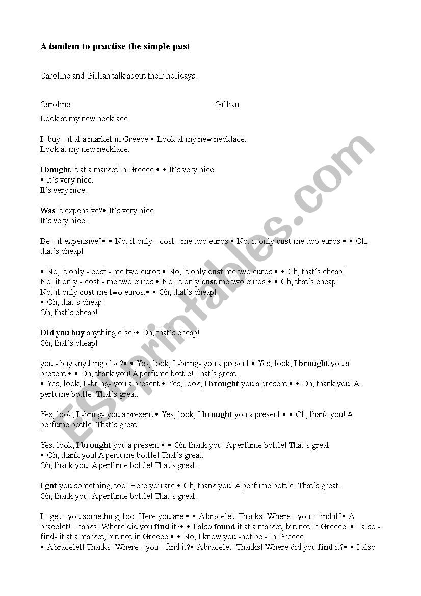 Tandem Simple Past worksheet