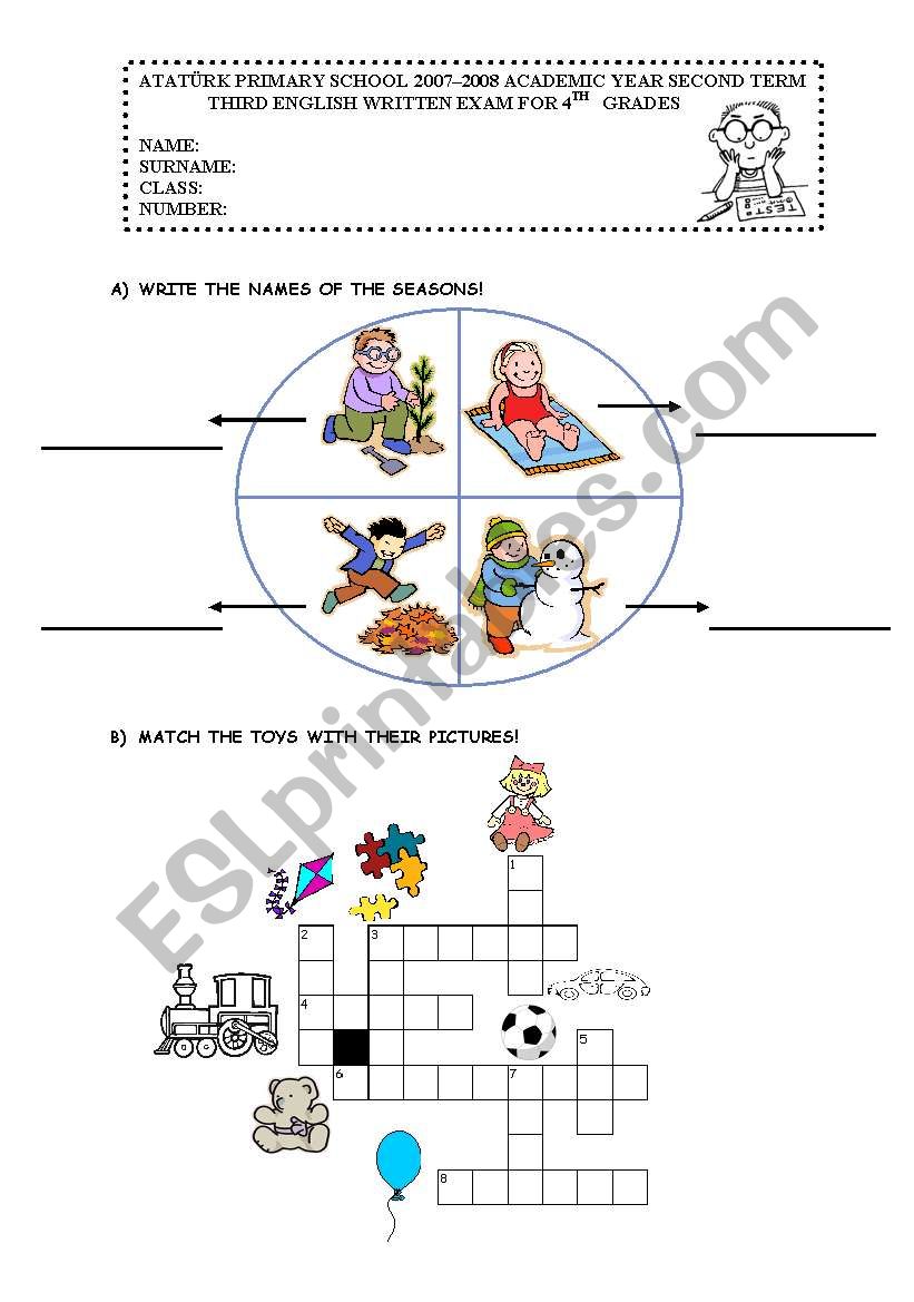 SEASONS&TOYS worksheet