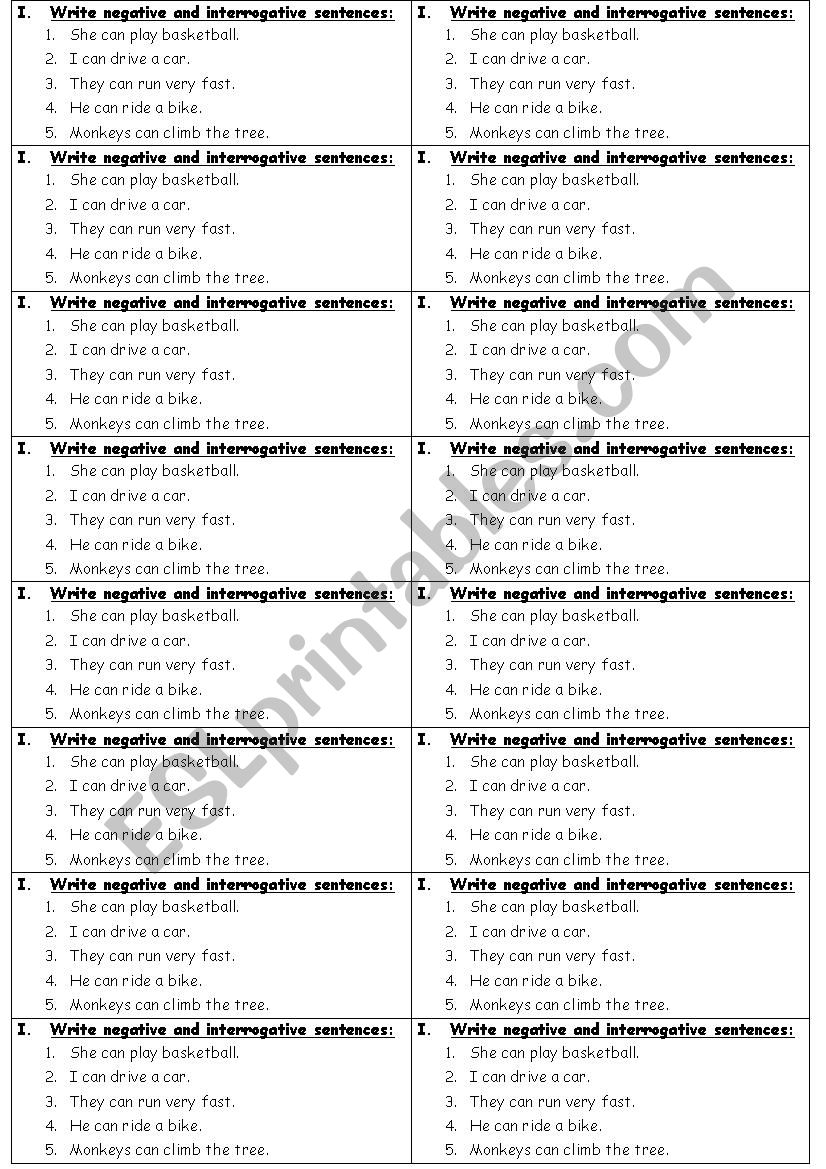 Exercise (Hand-out) for Modal Verb 