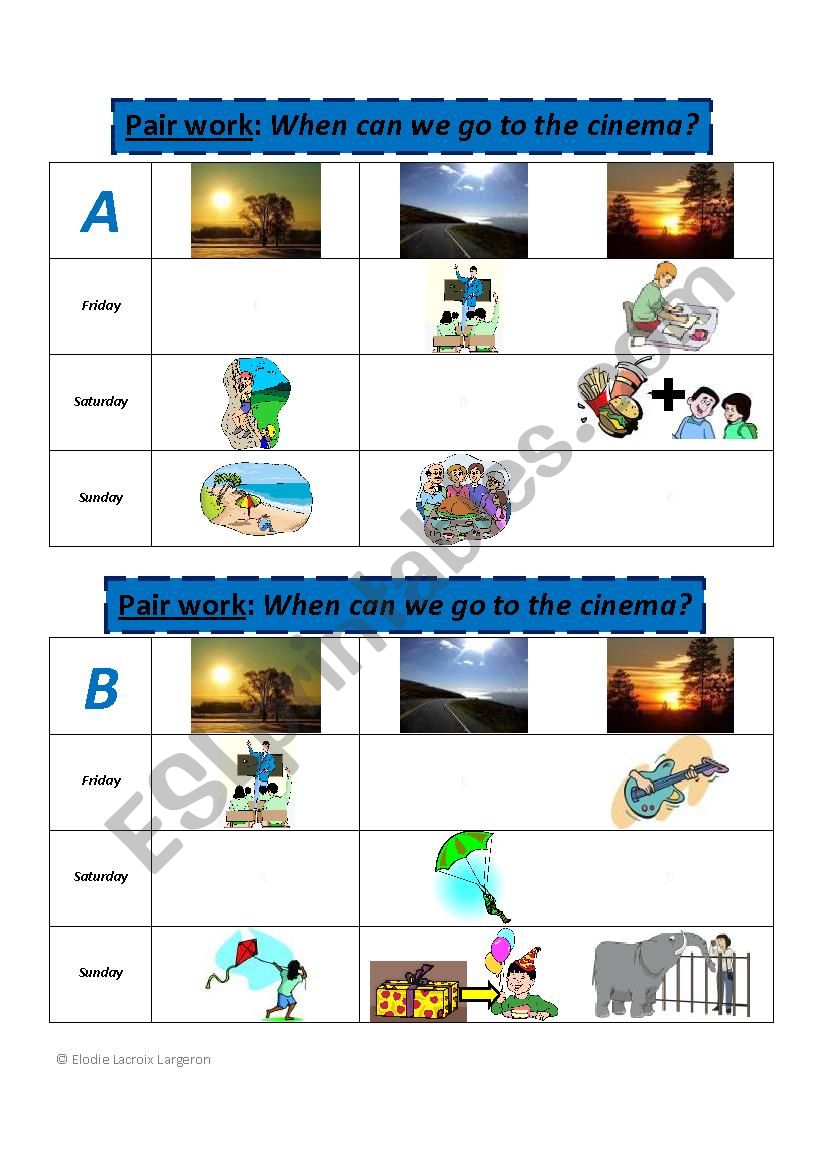 LetÂ´s do something together (go to the cinema) - Group work part 1