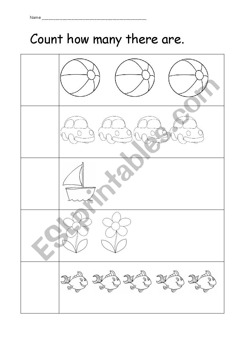 count and write number names worksheet