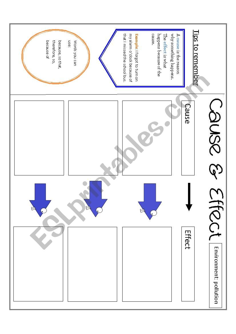 cause and effect worksheet