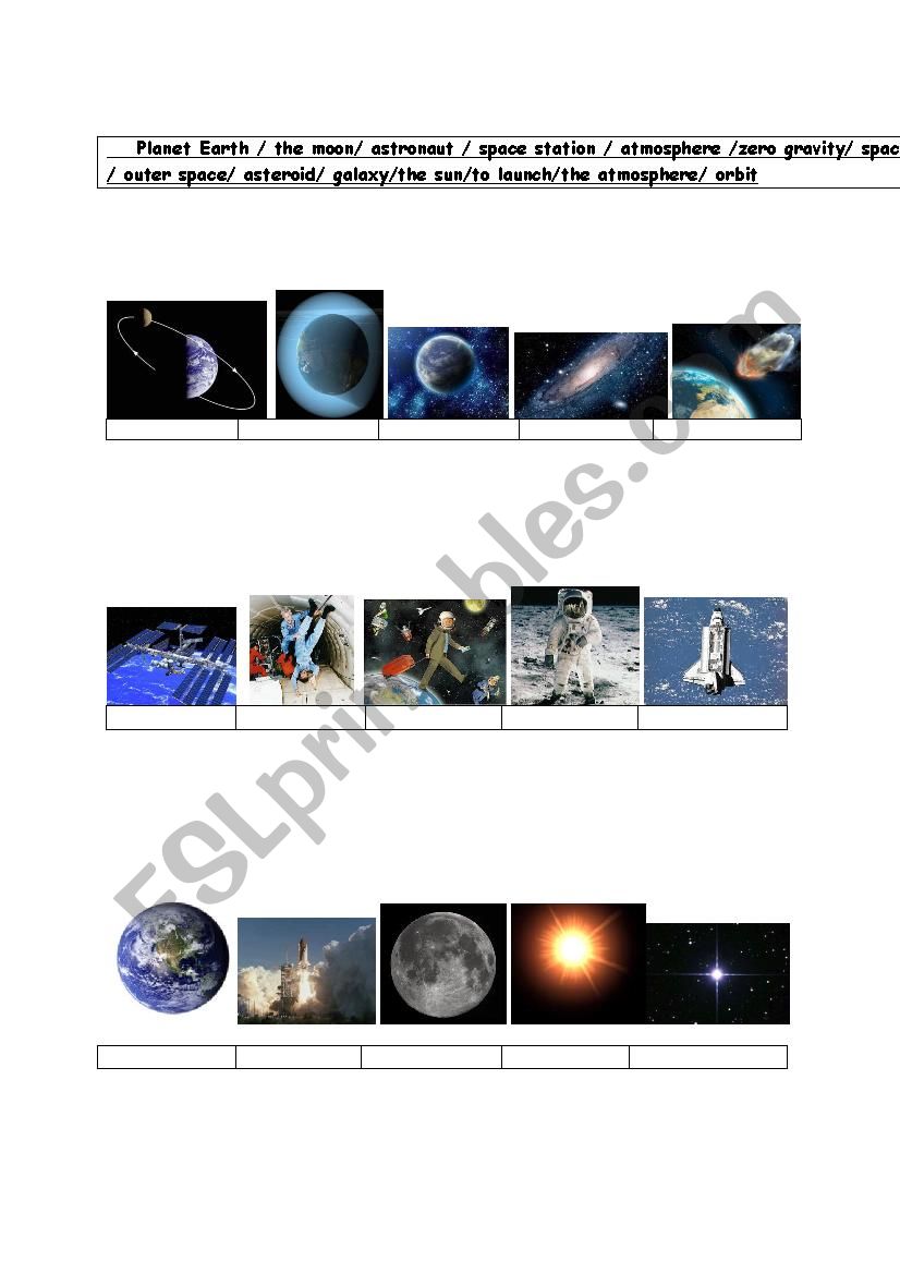 space tourism worksheet