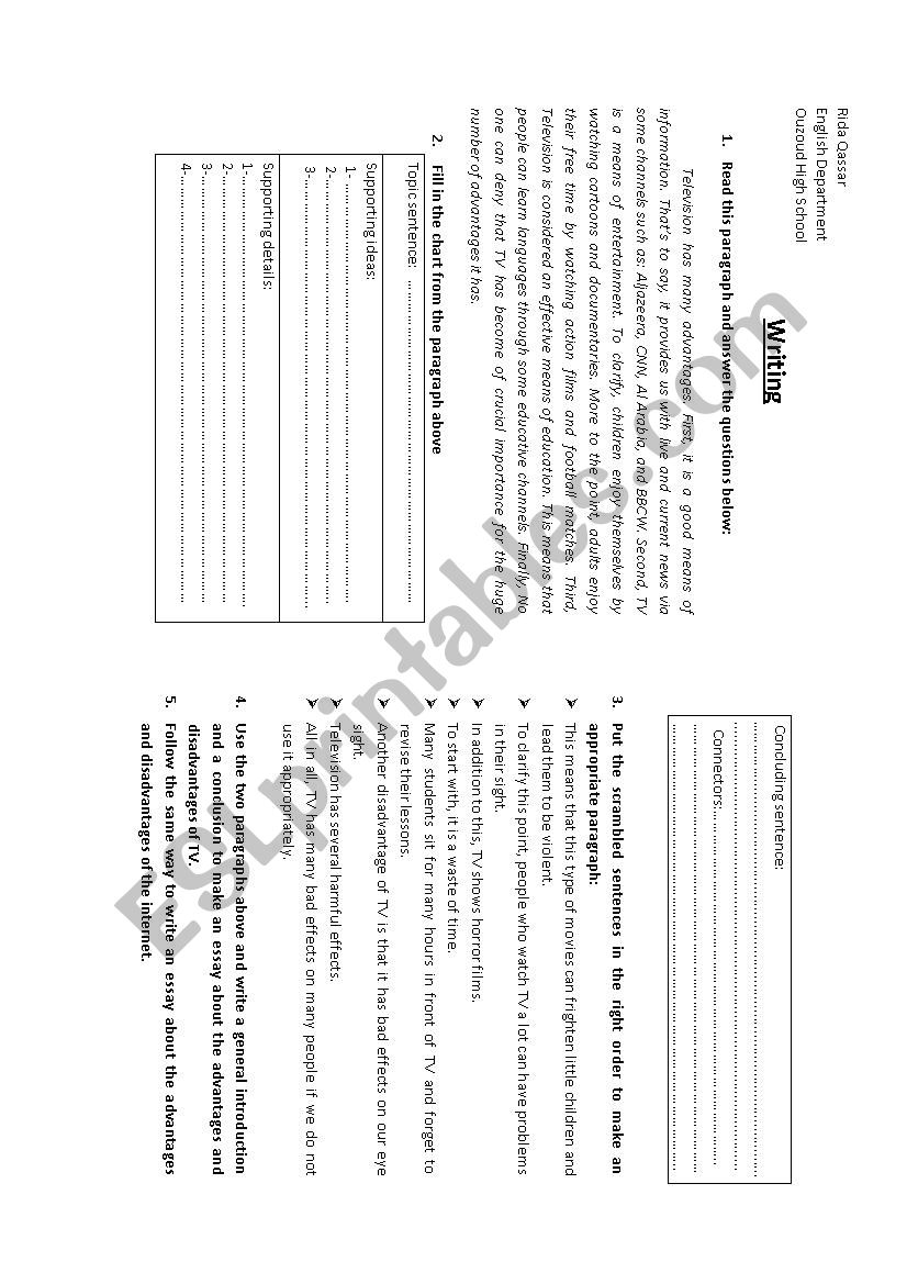 Guided Writing worksheet