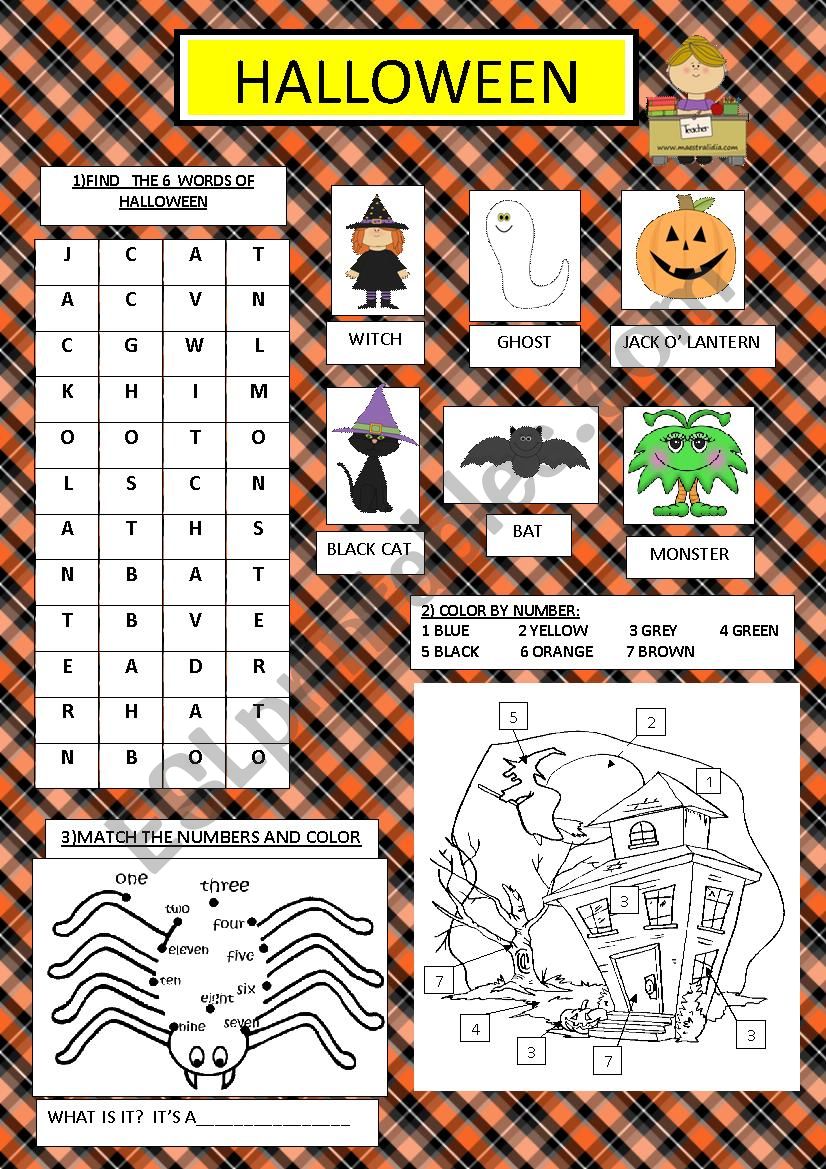 Halloween activities worksheet