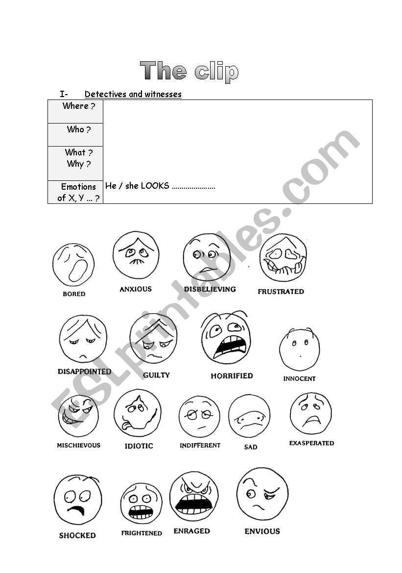 stole, the clip worksheet