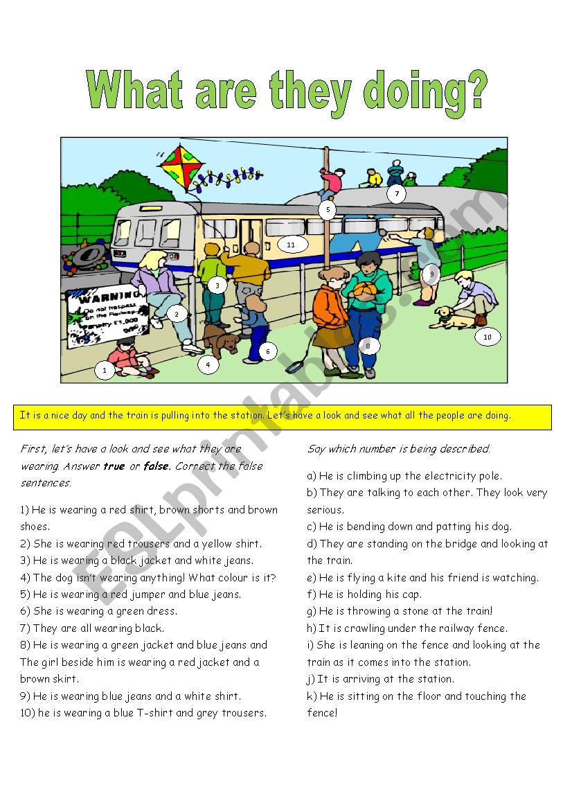 What are they doing?  worksheet