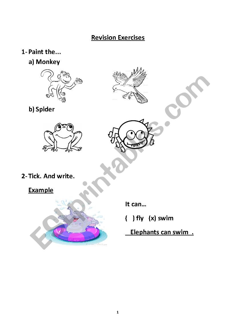 Revision Worksheet worksheet