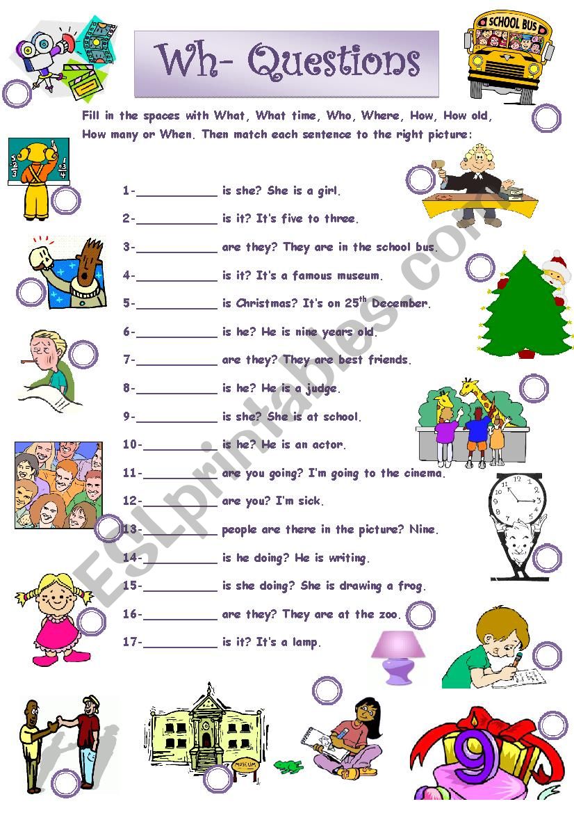 Wh-questions worksheet