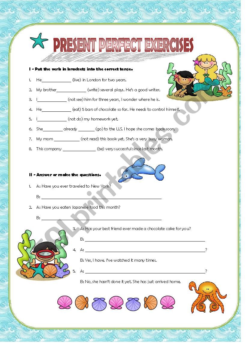 Present Perfect Exercise worksheet
