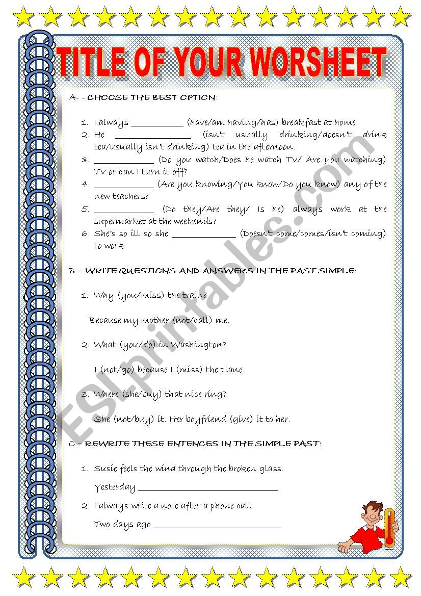 GRAMMATICAL WORKSHEET worksheet