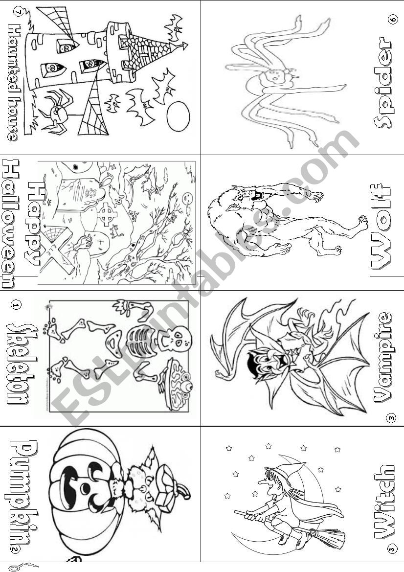 Halloween minibook worksheet