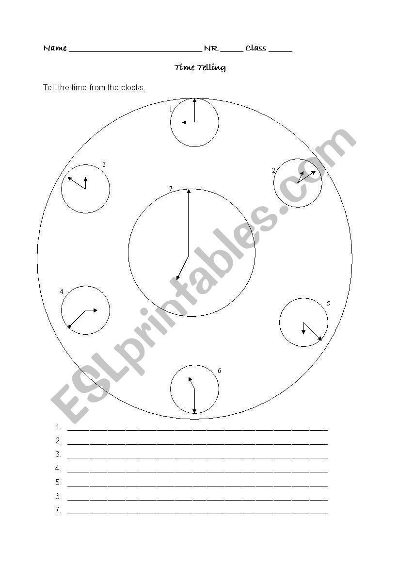 Time Telling worksheet