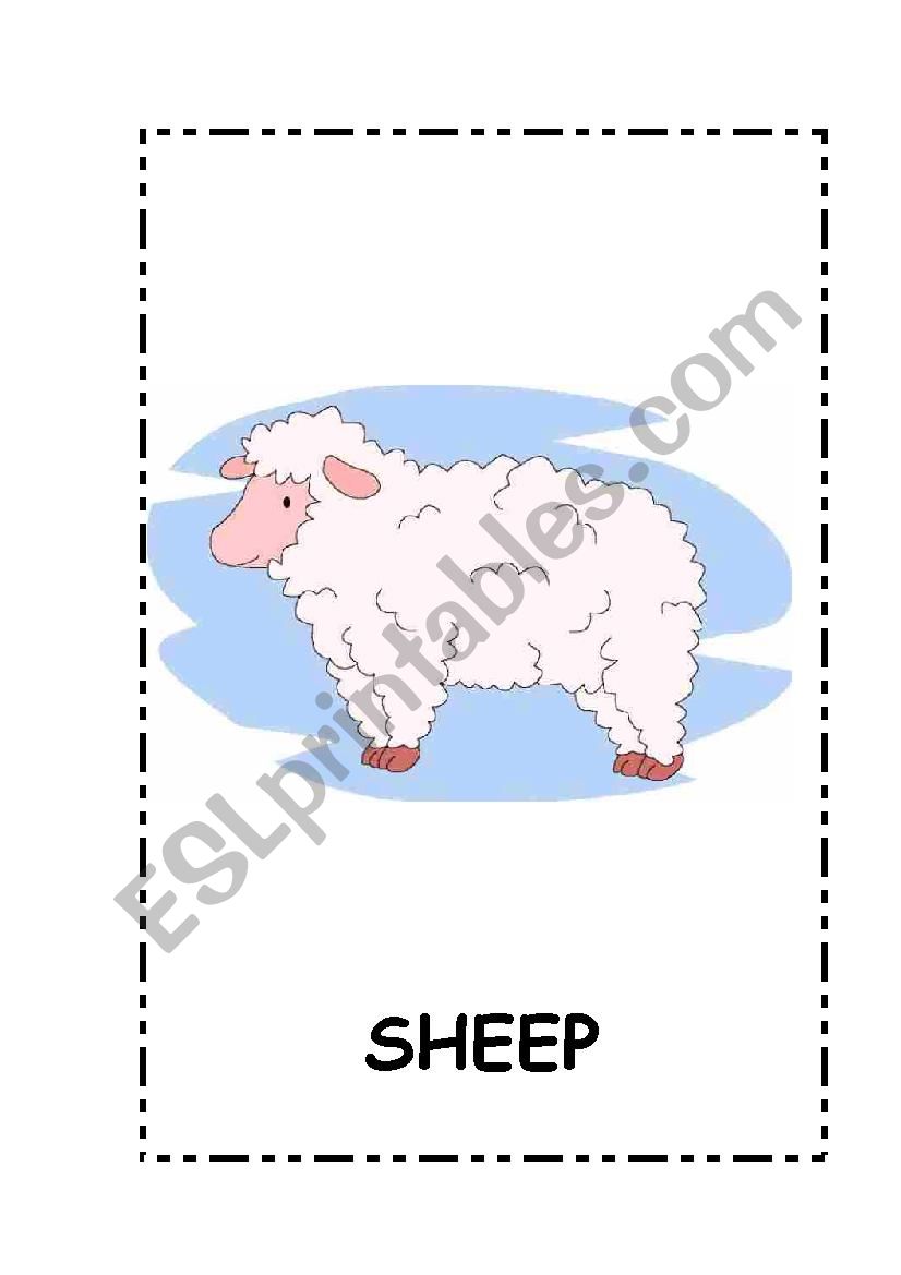 Farm Animals flashcards.10 flashcards.fully editable