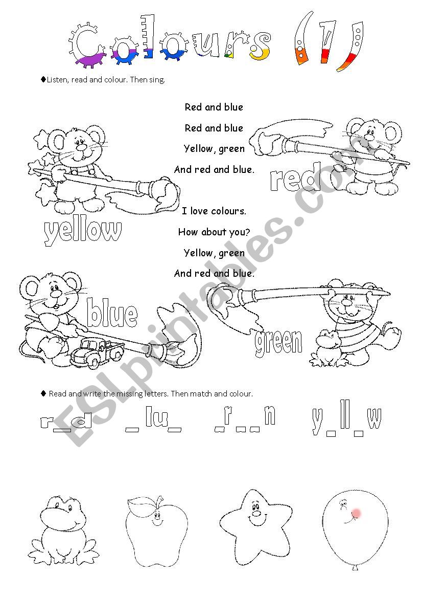 Colours (1) worksheet