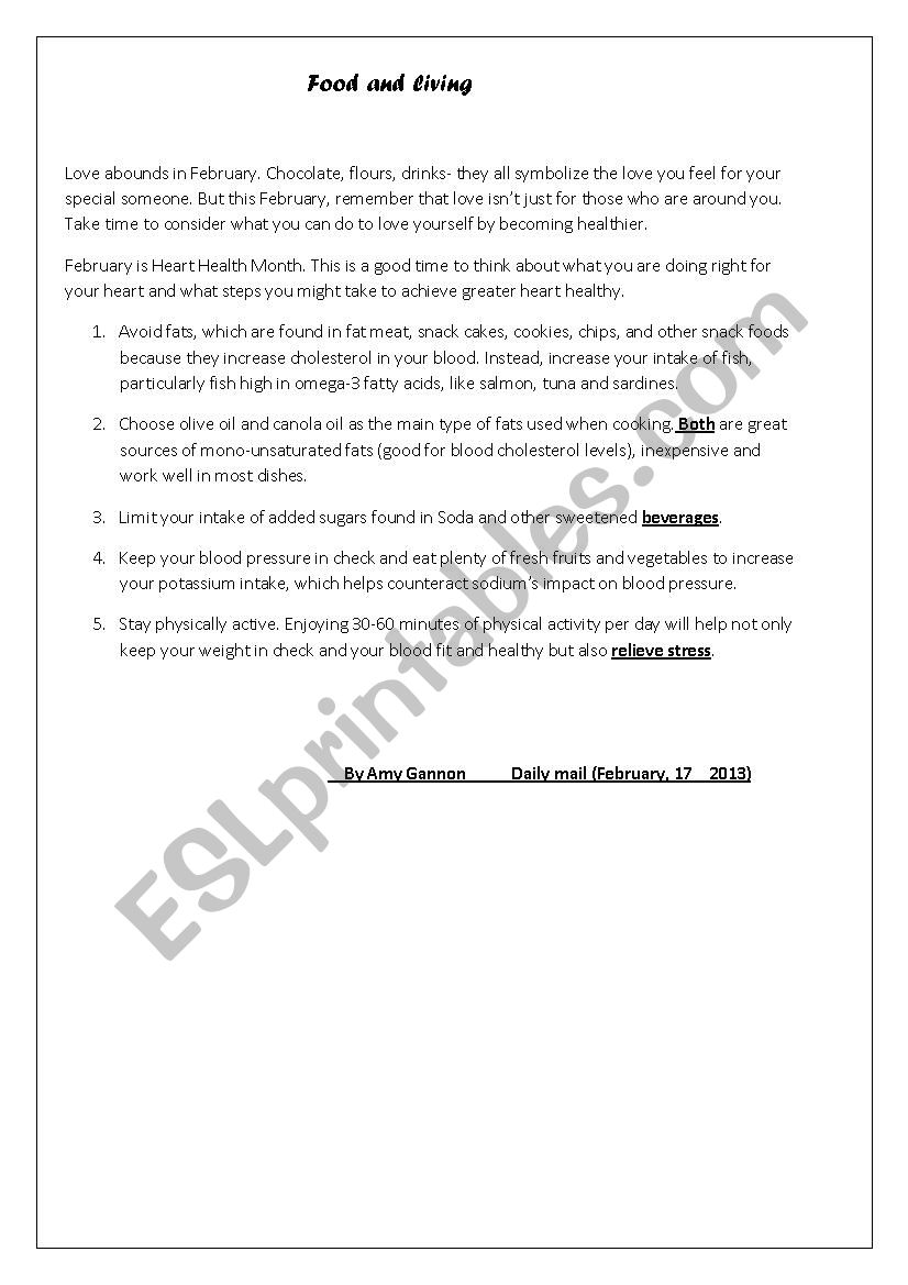 reading comprehension worksheet