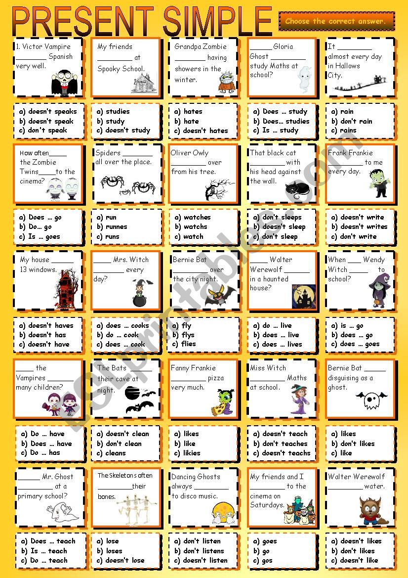 PRESENT SIMPLE-ACTIVITY worksheet