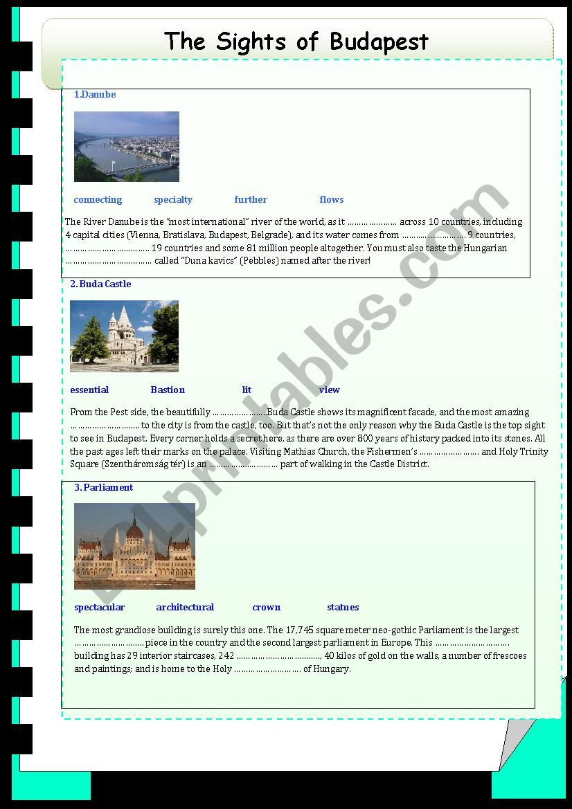 The Sights of Budapest worksheet