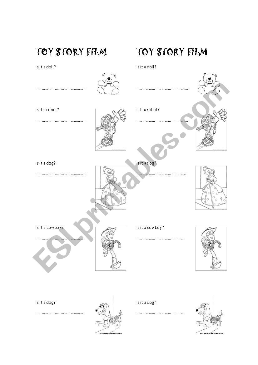 toy story film worksheet