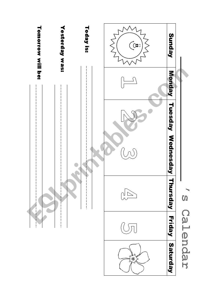 Days of the Week worksheet