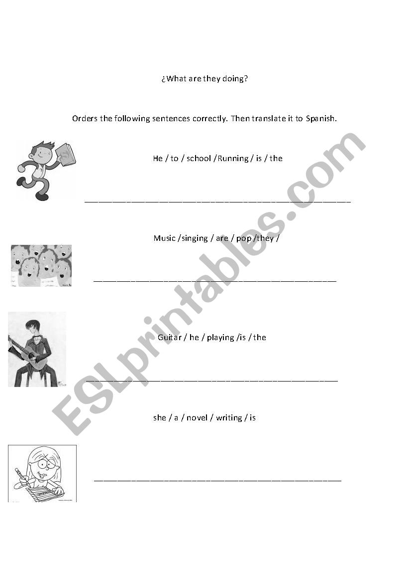 what are they doing? worksheet