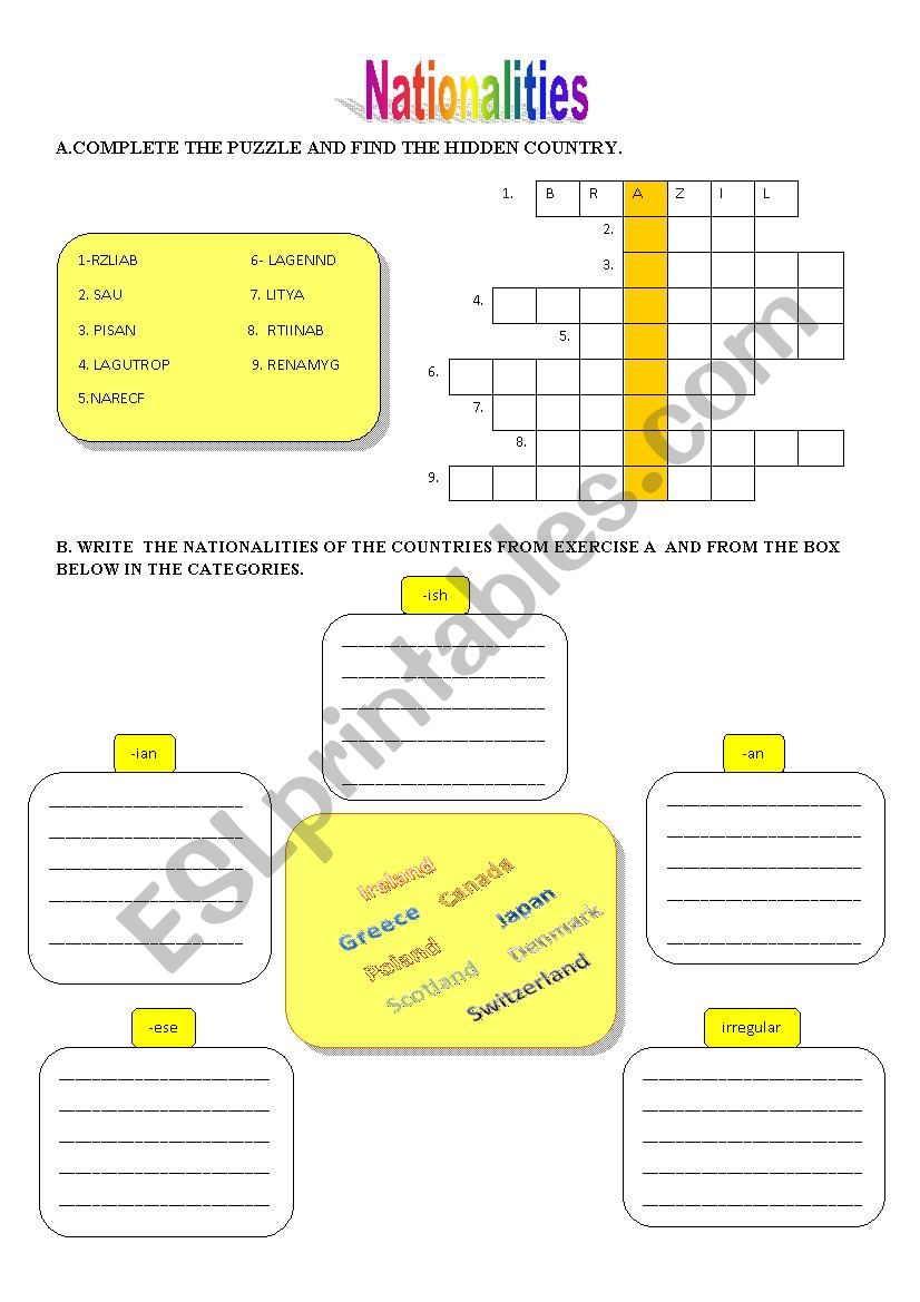 nationalities_puzzle worksheet
