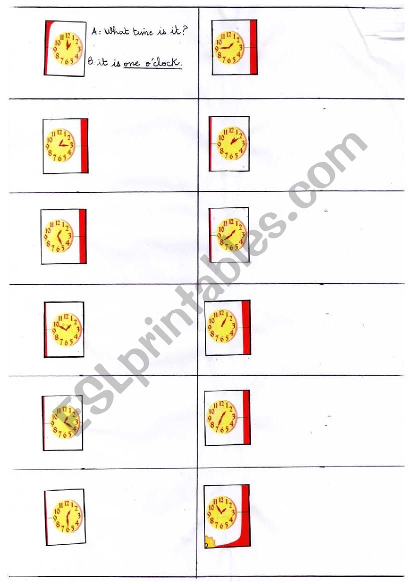 telling time worksheet