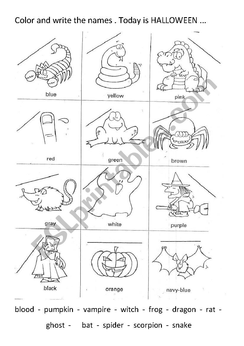 Halloween worksheet