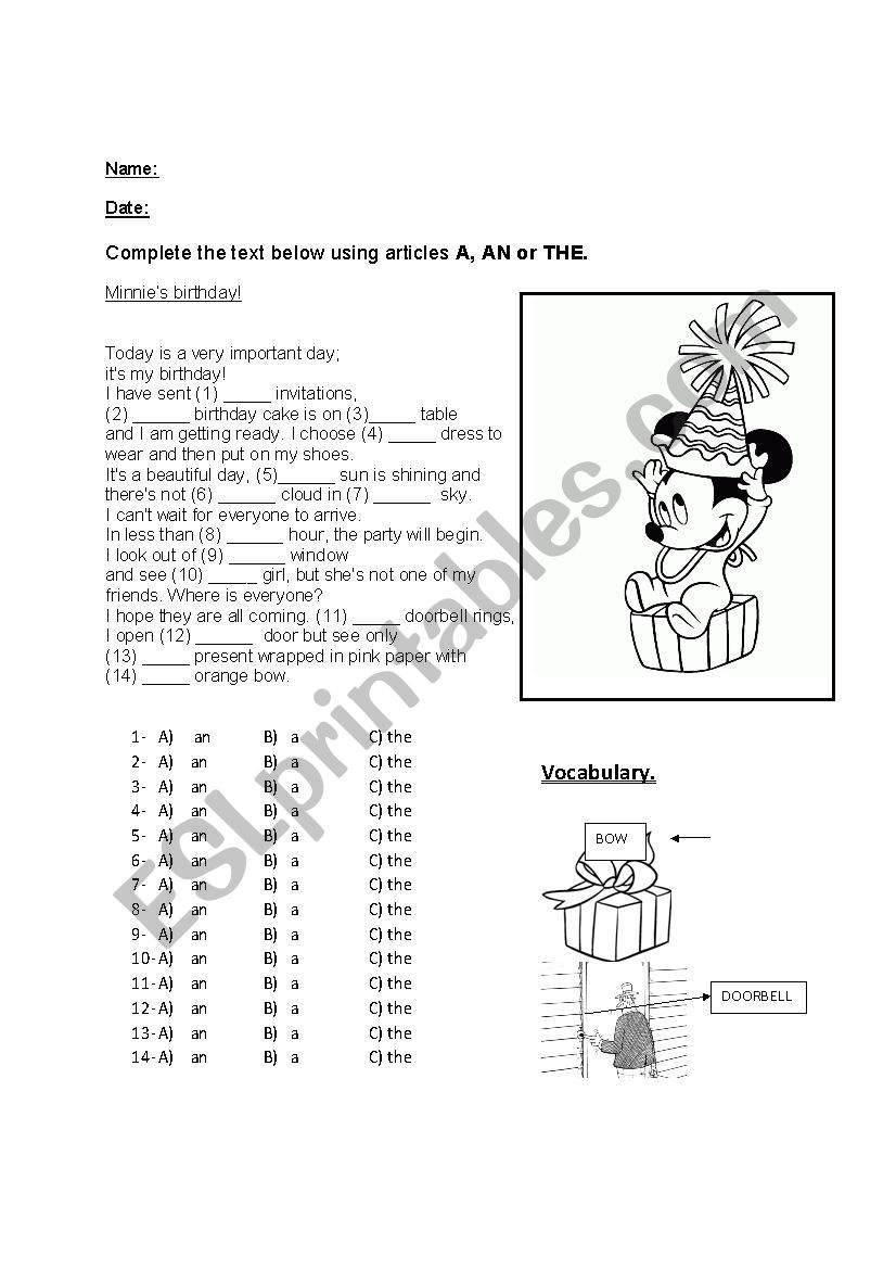 Prepositions worksheet