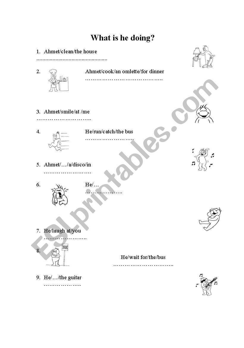 What is he doing? worksheet