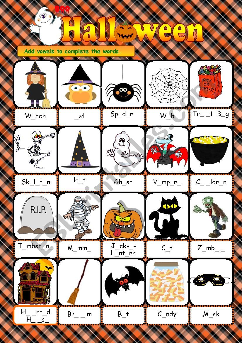 Halloween - vocabulary worksheet